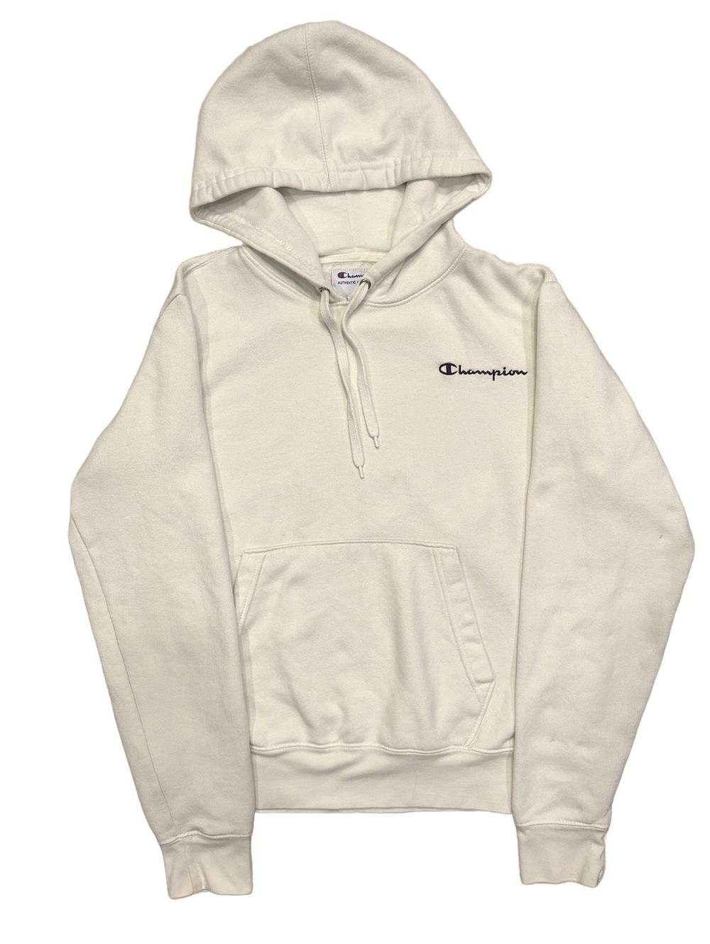 Champion Authentic Athleticwear Cream Off-White Pullover Hoodie Size Small